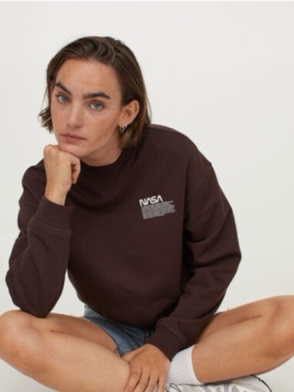 H&M Divided Brown Cozy NASA Sweatshirt, slightly cropped style